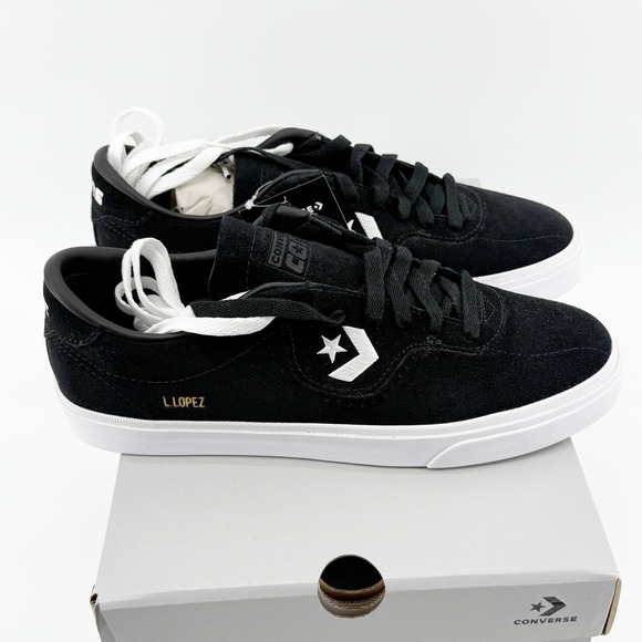 Converse Louie Lopez Pro OX Black White Suede Skate Shoes Men's 8 / Women's 9.5 - Picture 9 of 14